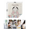 thumbnail image 4 of Easter Bunny Cloth Napkins Set of 4 Reusable Dinner Napkins, Colorful Eggs Cute Rabbit Grey Country Wooden Cocktail Napkin Washable Table Napkins for Wedding/Holiday Party/Baby Shower 20"x20", 4 of 7