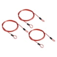 thumbnail image 1 of Unique Bargains Security Cable 2.5mm x 1.5m/5ft Coated Luggage Lock Wire Rope with Double Loop, Clear Red, 3 Pack, 1 of 5