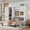 White + Pine + Queen, variant on Queen Size Wood Murphy Bed with Wardrobe,Space-Saving Hidden Wall Bed with Desk,Gas Struts,Charging Station