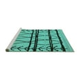 thumbnail image 2 of Ahgly Company Machine Washable Indoor Rectangle Solid Turquoise Blue Modern Area Rugs, 2' x 5', 2 of 4