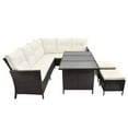 thumbnail image 3 of vidaXL 4 Piece Garden Lounge Set with Cushions Poly Rattan Brown, 3 of 5