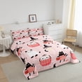 thumbnail image 3 of Erosebridal Cute Ghost Cat Comforter Set Twin Happy Halloween Pumpkin Bedding Set Gifts Teen,Black White Halloween Kitten Bed Comforter Set Pink Halloween Quilt Set 1 Pillow Case, 3 of 7