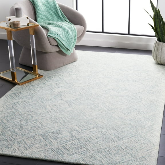SAFAVIEH Abstract Trent Geometric Area Rug, Gray/Turquoise, 5' x 8'
