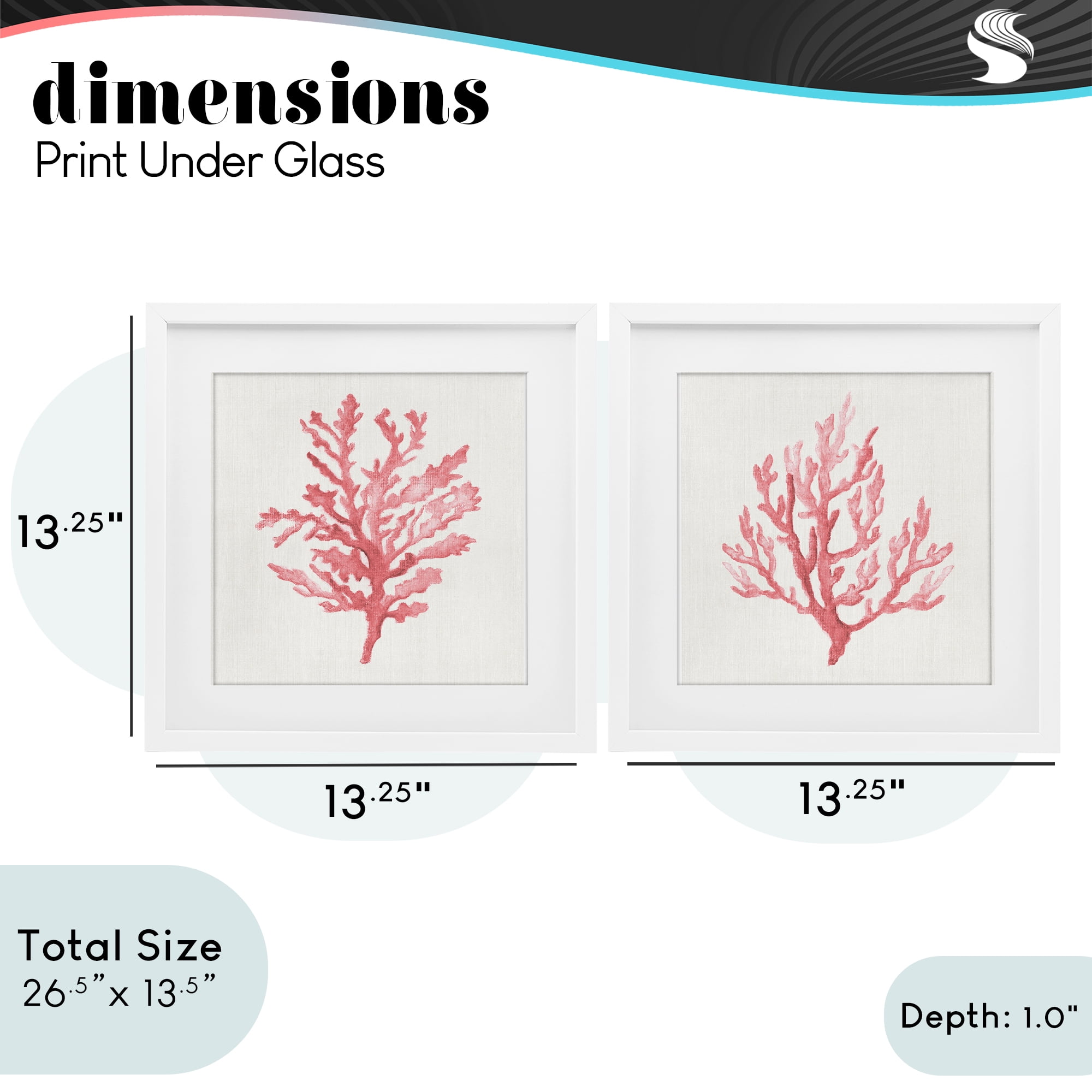 Stupell Industries Rosy Pink Coral Branches 2 Piece White Framed Print Under Glass Set, design by Janet Tava