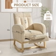 thumbnail image 2 of Modern Nursery Rocking Chair, Teddy Upholstered Rocker Recliner with Adjustable Footrest & Side Pocket, Comfortable Rocker Glider for Living Room, 2 of 13