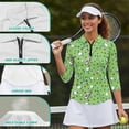 thumbnail image 6 of Uorisanigo Golf Women's Golf Top Comfortable Polyester Spandex Fabric Moisture Wicking Casual Tennis Activewear for Women Fashion Quarter Zip Workout Sports Outing Wear Size L, 6 of 7