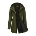 thumbnail image 3 of Raincoat Women Waterproof Long Hooded Rain Jacket Trench Coats Windbreaker Travel Jacket, 3 of 7