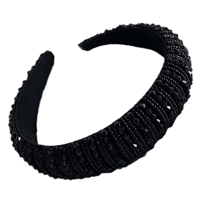 Sonducket Diademas con cuentas de cristal y diamantes de imitación para la cabeza Accesorio para el cabello Negro Sonducket AP010970-06B