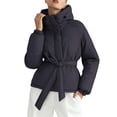 thumbnail image 2 of Winter Parka for Women 2026 Fashion Casual Long Sleeve Thicken Full Zipper Belted Hooded Outerwear with Pockets, 2 of 6