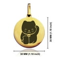 thumbnail image 2 of Stainless Steel Maneki Neko Good Luck Charm Round Medallion Pendant Necklace, 2 of 3