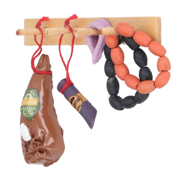 1:12 1:12 Mini Salchicha Jamón Estante Colgante Modelos Comida De Imitación Juguete Escena De Vida Simulación Para Niños De 3 Años En Adelante