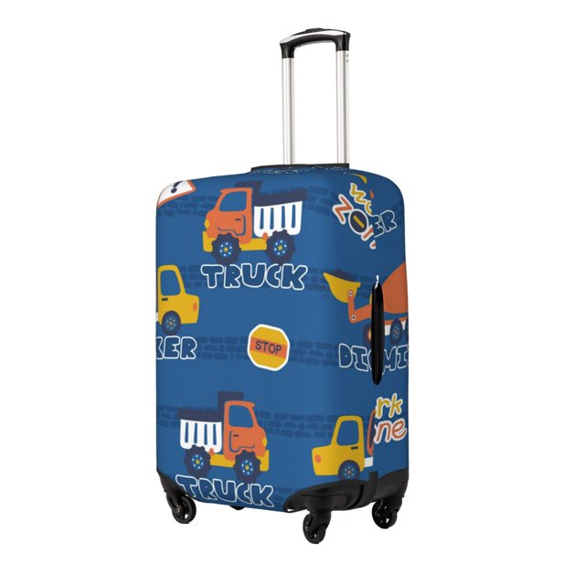 Kdxio Construction Vehicles Pattern Luggage Cover Washable Suitcase Cover Suitcase Protector Anti-scratch Suitcase cover Fits 18-32 Inch Luggage-Small