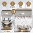 thumbnail image 5 of Vintage Red Green Window Privacy Film, Spring Botanical Summer Eucalyptus Leaves Static Cling UV Sun Blocking Heat Control Window Tint, Non-Adhesive One Way Windows Privacy Cover 17.7''x78.7'', 5 of 7