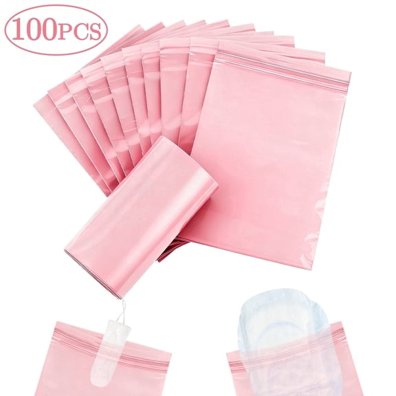 Sanitary Napkin Disposal Bags, 100 Pcs Block Odors Feminine Sanitary Napkin Storage Bag, Sealed Opaque for Privacy