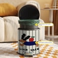 thumbnail image 4 of Cubo de basura con tapa abatible y pedal MOMO para sala de estar, dormitorio, baño, cocina, doble barril, 4 of 5