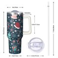 thumbnail image 2 of 40oz Christmas Snowman Holiday Stainless Steel Travel Coffee Cup, Winter Insulated Tumbler with Handle and Straw, Gift for Women Men, 2 of 4