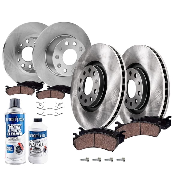 Detroit Axle - 1.4L Brake Kit for Volkswagen 2019 2020 Jetta Disc Brake Rotors Ceramic Brake Pads: 11.34" Front and 10.71" Rear Rotors