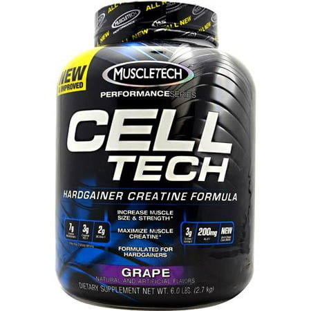 MuscleTech Cell Tech, Hardgainer Creatine formule, de raisin, 5,95 lbs (2,70 kg)