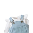 thumbnail image 5 of Newborn Baby Girl Fall Clothes 3M 6M 12M 18M Ruffle Long Sleeve Ribbed Romper Corduroy Suspender Skirts Infant Overalls Outfits, 5 of 9