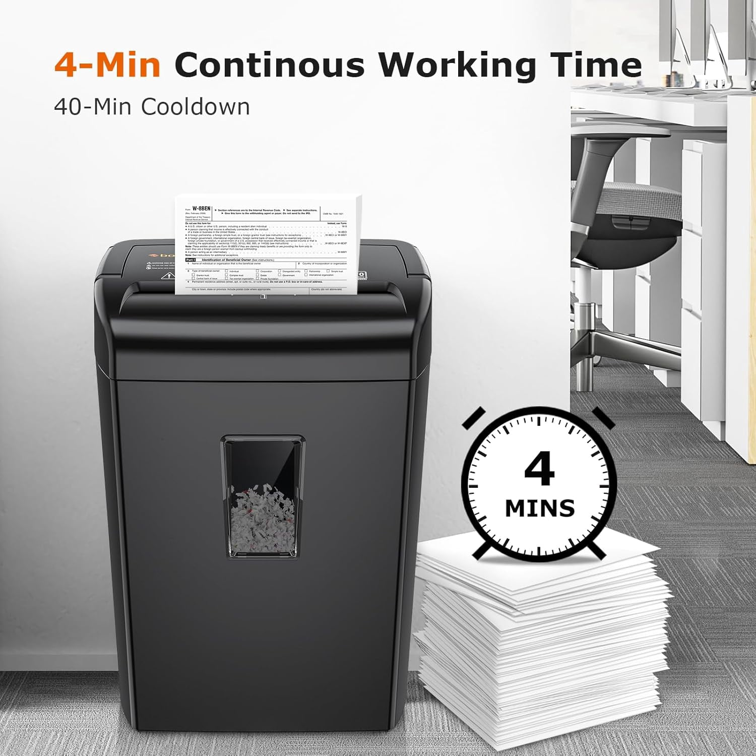 10-Sheet Cross Cut Paper Shredder with 5.5 Gal Bin & Transparent Window – Heavy Duty for Home Office, Safely Destroys Credit Cards, Staples & Paper Clips
