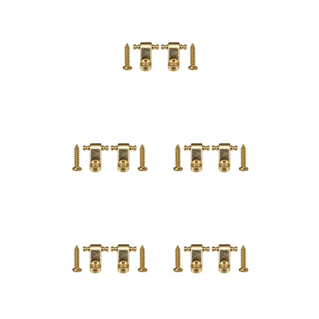 Maytalsory 2Pcs Roller String Trees String Retainer Rustproof Adjustable Flexible Buckle Guides Stringed Instrument Accessories Gold 5Set
