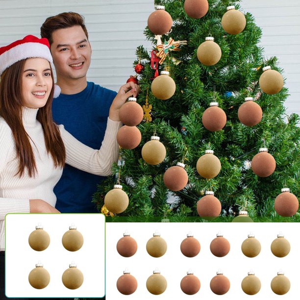 Fiudx Liquidación De Ahorros De Verano Bolas De Navidad Flocadas Adornos De Bolas De Árbol De Navidad Bolas De Plástico Adornos Colgantes Decorativos De Navidad Decoración Del Árbol De Navidad