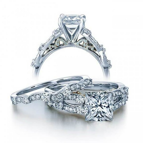Beautiful 2.25 Carat Princess Moissanite Engagement Ring set on 10k White Gold
