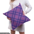 thumbnail image 5 of Ambesonne Plaid Fabric by the Yard Upholstery, Awakening Tones Modern Tartan, 2 Yards, Fuchsia and Dark Blue, 5 of 5