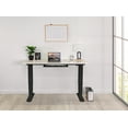 thumbnail image 2 of EFFYDESK Business Height Adjustable Home Office Computer Standing Desk with Cable Management Tray (59"×29") Oak White on Black Frame, 2 of 5