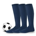 thumbnail image 1 of Soxnet Cotton Unisex Soccer Sports Team Socks 3 Pack (Medium (9-11), Navy), 1 of 2