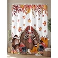 thumbnail image 4 of Fall Shower Curtain Turkey Rugby Pumpkin Shower Curtains for Bathroom Thanksgiving Decor, Waterproof Polyester Shower Curtain Set with Hooks, Stall Long 36" x 72" Maple Leaves, 4 of 6