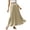 Khaki, variant on Satin Skirts for Women Solid Color Maxi Skirt With High Waist Elegant Drawstring Casual Womens A Line Long Skirt Black L
