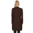 thumbnail image 3 of Women's Casual Long Sleeve Open Front Solid Cardigan with Side Pockets Brown XL, 3 of 5