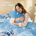 thumbnail image 5 of Yspwyqan Blue Winter Snowman King Size Comforter Set, Soft Fluffy 3 Piece Bedding Set for Christmas Holiday Bedroom, Includes 1 Comforter and 2 Matching Pillow Shams, 5 of 7