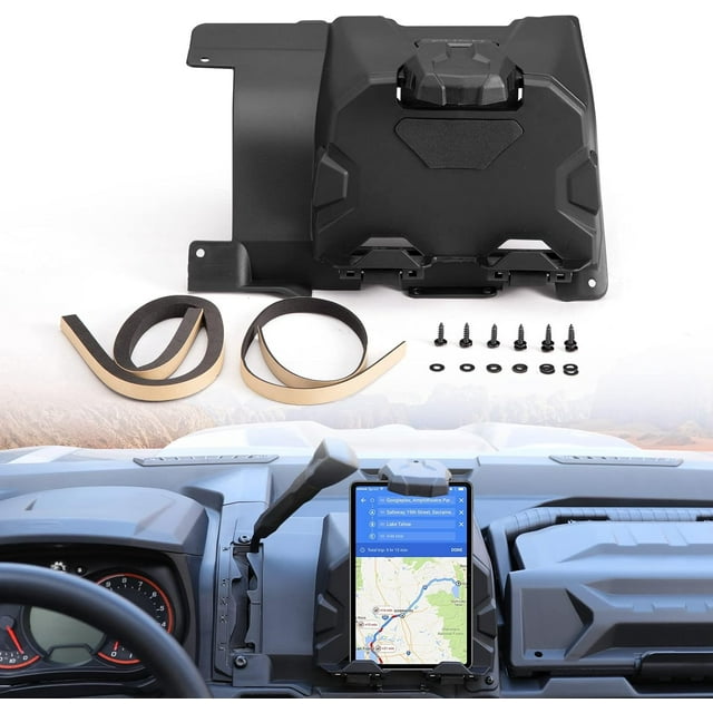 A & UTV PRO Defender Electric Device Tablet Holder, GPS Mount Phone Holder with Storage Box Organizer Tray for Can-Am Defender HD5 HD8 HD10 2016-2024 Accessories, 1PC