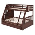 thumbnail image 5 of Harper & Bright Designs Twin Over Full Bunk Beds with Storage Stairway & Drawers, Solid Wood Bunk Bed with Storage Stairway and Guard Rail for Bedroom, Espresso, 5 of 12