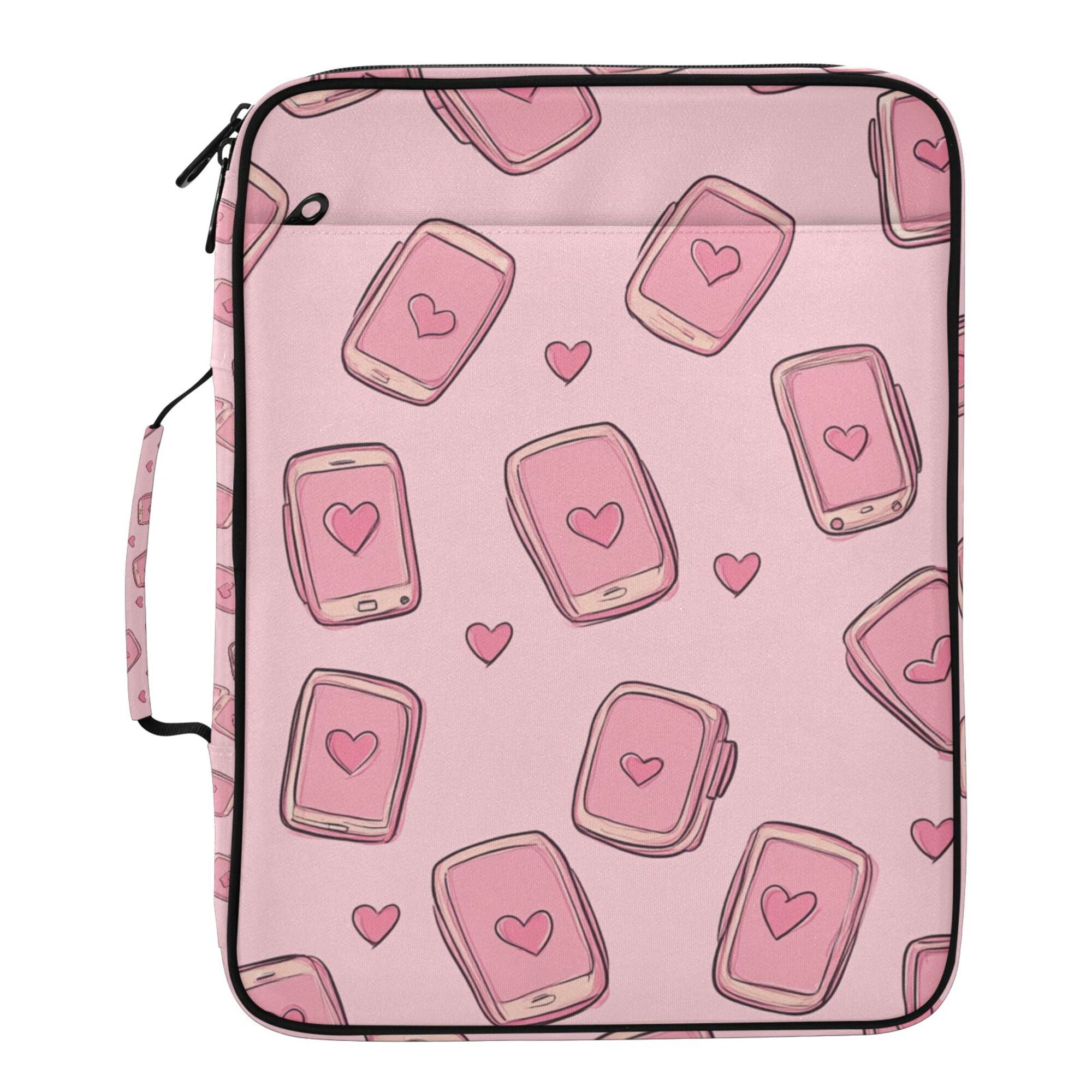 FORMRS Accordion File Folder A4 Size 7-Pocket Expanding Document Organizer Bag with 3 Ring Binder, Phones and Hearts