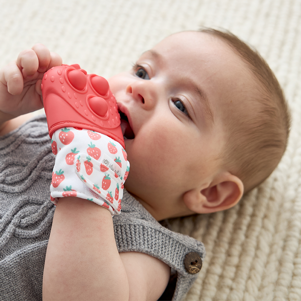 Itzy Mitt Pop™ Strawberry Teether