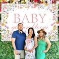 thumbnail image 4 of Baby in Bloom Baby Shower Decorations Wildflower Baby in Bloom Backdrop 4.92 * 3.28ft Butterfly Pink Wildflower Girl Baby Shower Party Decorations Floral Photography Background for Flower Baby Shower, 4 of 6