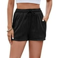 thumbnail image 2 of Soft Comfy Activewear Lounge Textured Shorts with Pockets and Drawstring for Women, 2 of 9