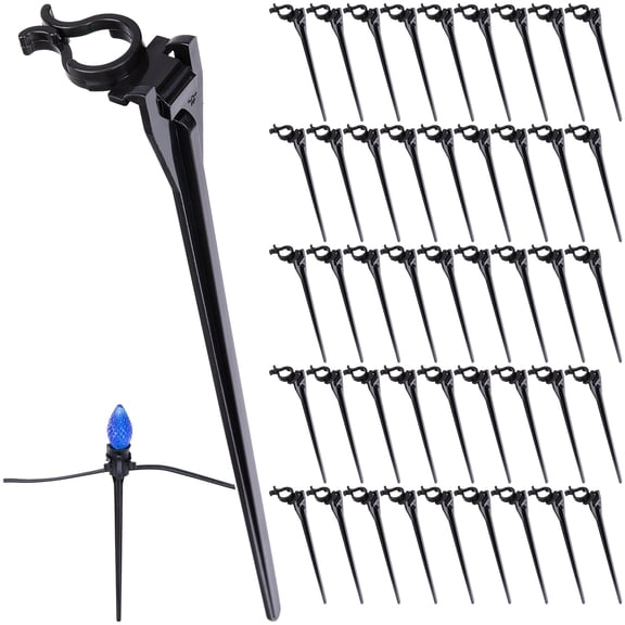 EBaokuup 100 Pcs 9.5 inch Christmas Light Stakes, Outdoor C7 C9 String Light Holders for Lawn and Pathway