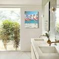 thumbnail image 4 of ZFLMY Flamingos Beach Surrealism Ready to Hang Canvas Wall Art Home Decor Living Room Bathroom Bedroom Office Gift Idea 12x16in, 4 of 5