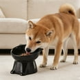thumbnail image 5 of Elevated Ceramic Pet Feeder Bowl With Non Slip Base Ergonomic Tilted Feeding Station For Cats And Dogs(Black-13X10Cm), 5 of 5