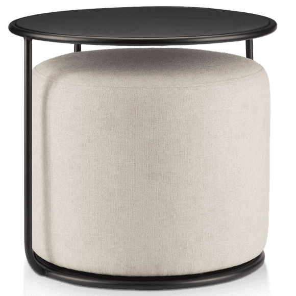 Bouclair Black Side Table with Ottoman