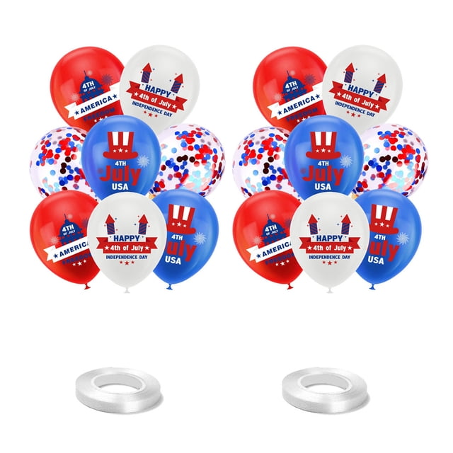 Celebrate Freedom With Our Balloon Garland Kit, 12 Inch Patriotic Balloons Set For Easy Assembly, Floatable With Pure Helium, Perfect For Independence Day And Other Patriotic