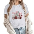 thumbnail image 4 of jsaierl Women's Christmas Shirts Short Sleeve Gnomes Graphic Tops Casual Crewneck Shirt Bleached Oversized Tees Blouse Top Women Fall Fashion 2024, 4 of 8