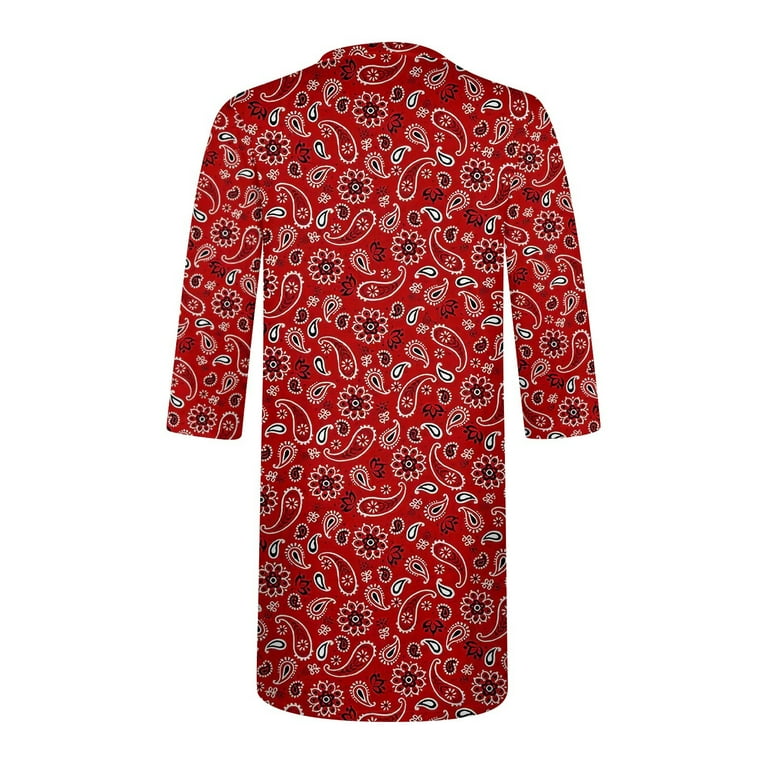 YDKZYMD Dresses for Older Women Summer Floral Casual Mini Sundress Button  Up V Neck Bell Swing Dress Loose 3/4 Sleeve Flowy T-Shirt Dress Red XL -  Walmart.com