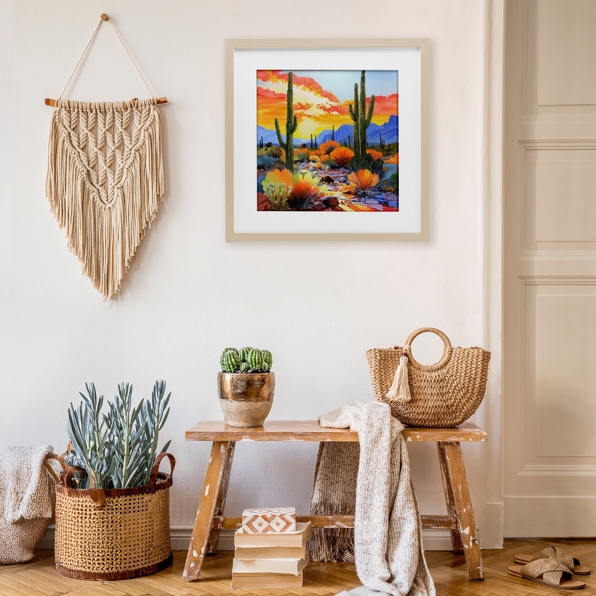 Stupell Industries Desert Splendor Cacti Birch Framed Print Under Glass, design by John Jaster