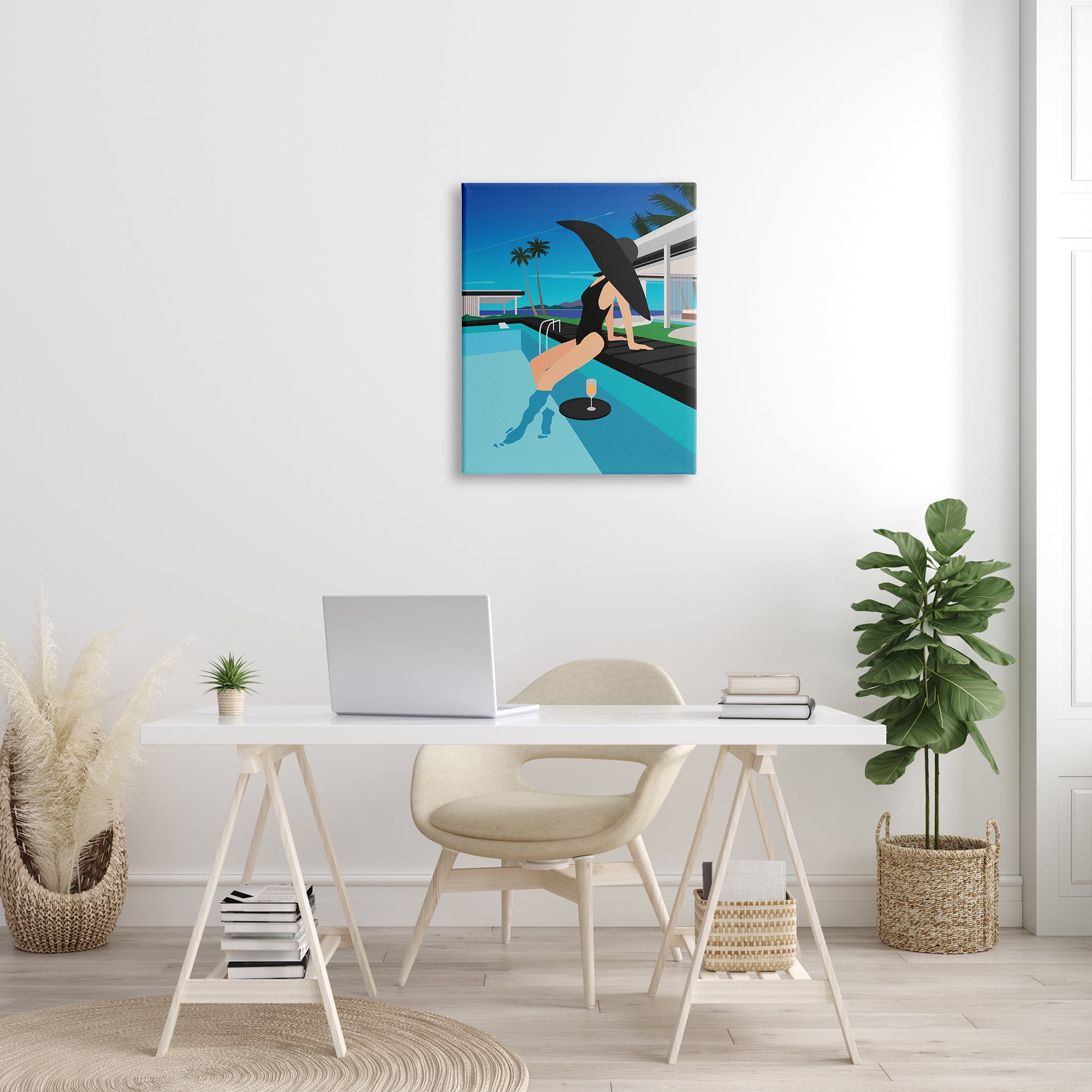 Stupell Industries Glam Fashion Relaxing Poolside Floating Drink Tray, 24 x 30, Designed by Ziwei Li