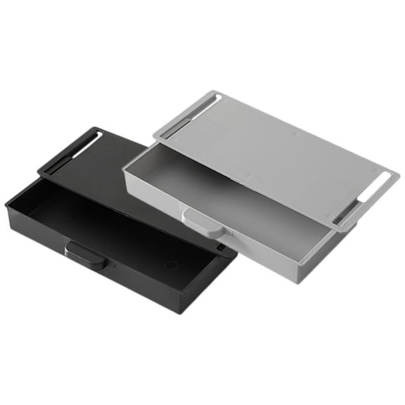 IDEANATEGRATE 2Pcs Office Desk Organizer Set for Adults in Grey ABS 9.24X4.13X1.38in